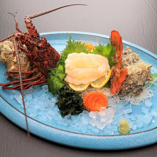 Fresh spiny lobster sashimi