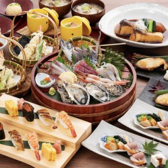 [Japanese traditional course] 2 hours all-you-can-drink with draft beer, 9 dishes total, 6,000 yen (tax included)