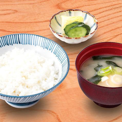 Rice set <white rice, miso soup, pickles>
