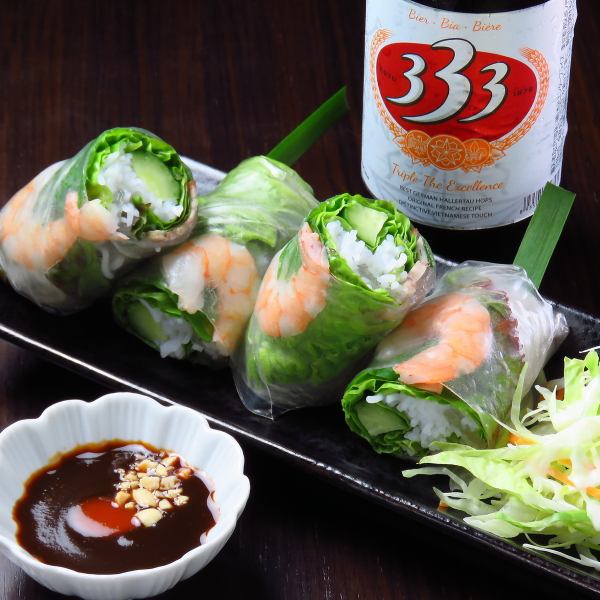 【ビールと一緒にぜひ！生春巻き】モチモチのライスペーパーとシャキシャキのお野菜！