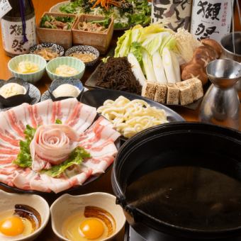 【喫煙可】【牛すき焼きコース】特選牛肉を自家製割り下のすき焼きで堪能！2h飲み放題付6000円！