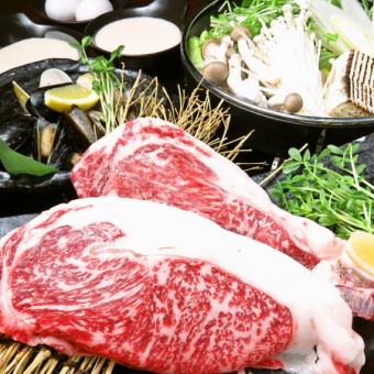 Unlimited all-you-can-drink on weekdays (Sunday to Thursday)! 2 hours all-you-can-drink 7 types of fresh fish x "Shikata beef sirloin steak sukiyaki" course