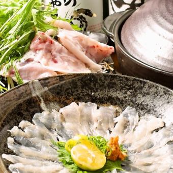 Unlimited all-you-can-drink on weekdays (Sunday to Thursday)! [Enjoy blowfish to your heart's content◎Total 8 dishes] 2H all-you-can-drink "Tora Fugu Course"