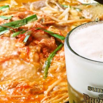 日曜日、平日は無制限飲み放題！金土曜祝前日は2時間飲み放題【ちりとり鍋コース】全10品4000円