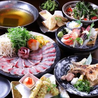 日曜、平日は無制限飲み放題！金、土曜祝前日は2時間飲み放題【寒ぶりしゃぶコース】全9品6000円