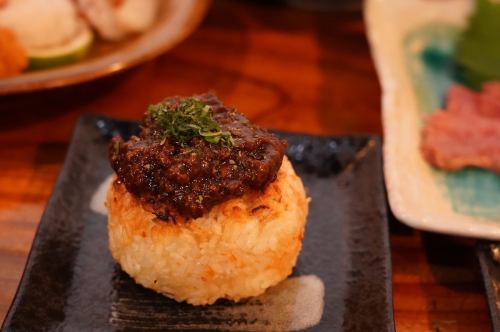 Meat miso-grilled rice balls