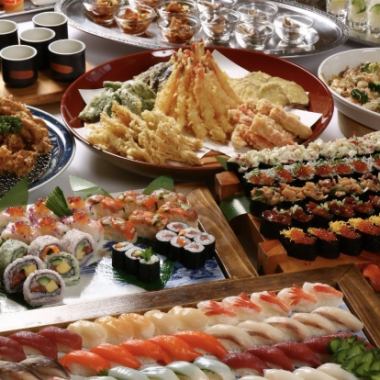 [How to enjoy Fuji sushi] 70 minutes all-you-can-eat / all-you-can-drink buffet (buffet plan)