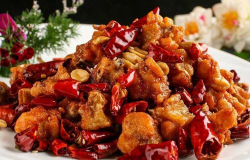 炒雞肉和辣椒