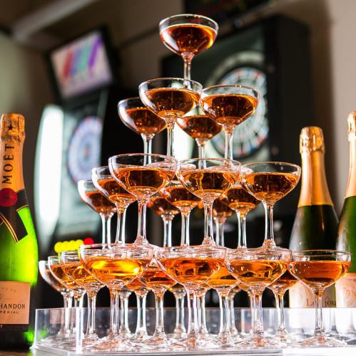 オプションでシャンパンタワーもご用意可能！