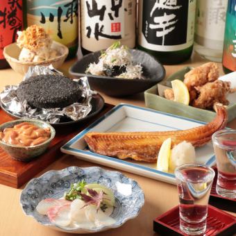 【日～木限定】飲み放付★全6品4000円コース～名物！塩辛の石焼きや和風カルパッチョ、巻き寿司