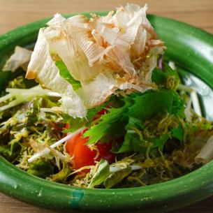 カリカリじゃこと水菜の和風サラダ