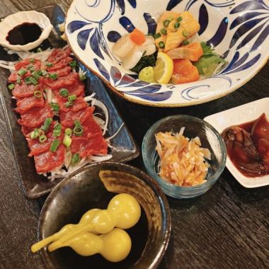 魚・馬付居酒屋メニュー2時間食べ飲み放題コース→＼4000（税込）