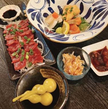 魚・馬付居酒屋メニュー2時間食べ飲み放題コース→＼4000（税込）