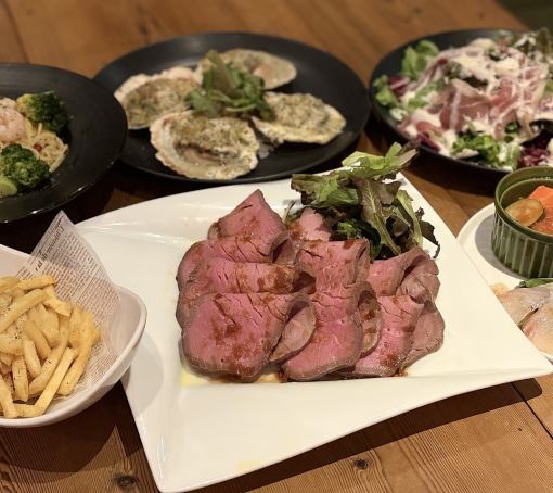 【日～木限定 180分飲み放題付き】センバキッチン特製ローストビーフコース 5000円