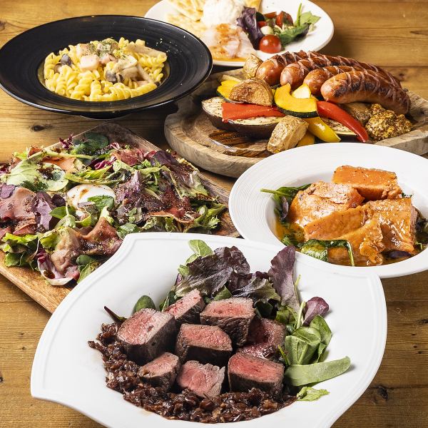 【宴会予約に！団体予約で乾杯！】自慢のお肉をメインにした飲み放題コースが4,000円～ご用意！