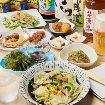 【沖縄めんそーれコース】オリオンビール含む2時間飲み放題★ラフテー・ジーマーミ豆腐など