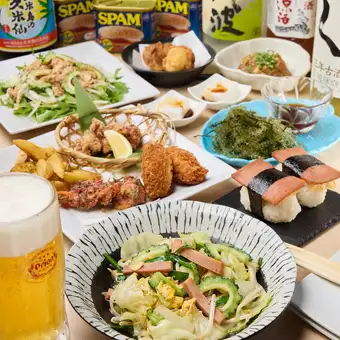 【沖縄めんそーれ満足コース】オリオンビール含む2時間飲放題★ゴーヤチャンプルなど