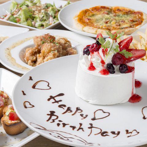 Free message plate♪ [Shinjuku birthday, anniversary, date, celebration]