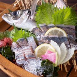 Nagasaki-produced swimming horse mackerel live sashimi