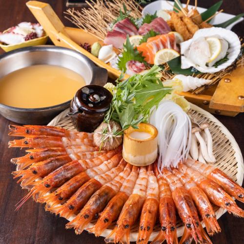 [Big impact] Rich soup stock ◎ Shrimp shabu! Fresh enough to be eaten raw!