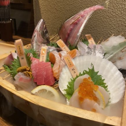 【飲み放題付】造り活けアジ入り3種/浜焼き/海鮮串カツなど全5品!海鮮コース 4500円