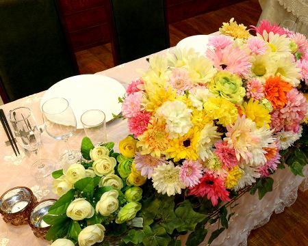 This is the Takasago seat for the bride and groom during a restaurant wedding.