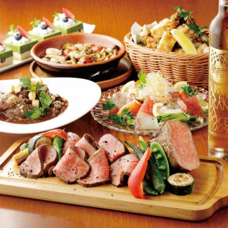 [KIWAMI Course] Roast beef bowl with lasagna for 120 minutes (Lo. 90 minutes) and all-you-can-drink! Recommended for welcoming and farewell parties!