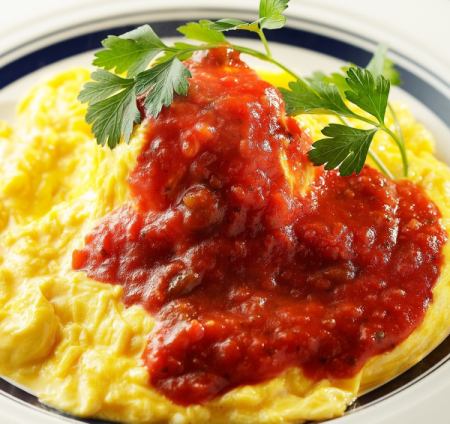 Cheese and mashed potato omelet