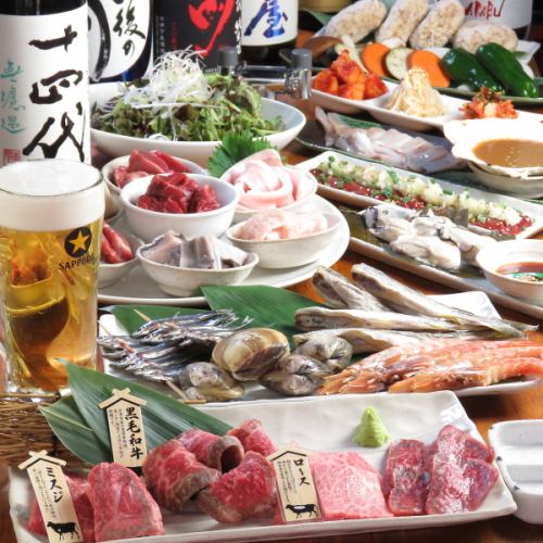 [Just meat!] 2 hours of all-you-can-drink included! Includes Wagyu beef offal and 4 types of A4 Japanese black beef
