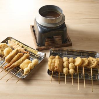 Assortment of 8 skewers of 4 types of Doteyaki (beef tendon stew)