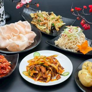 【2時間飲み放題付き】時間限定のお得Bコース 自家製エビマヨや豚肉と野菜炒め含む全6品