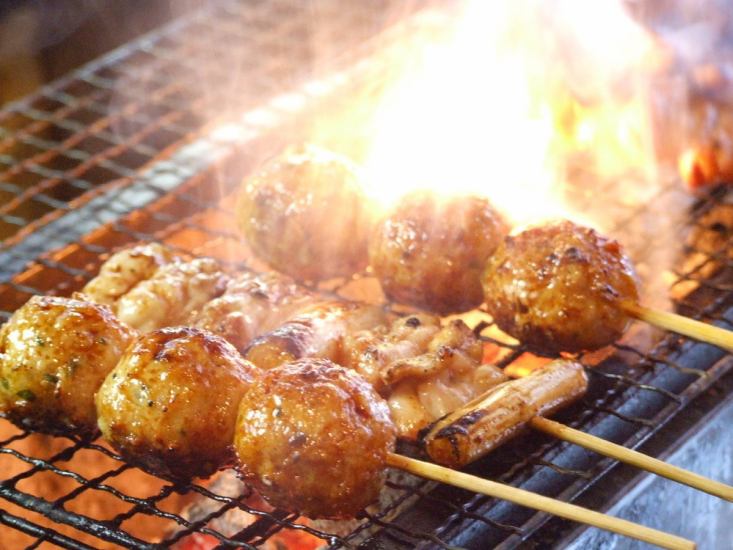 Special skewers grilled over charcoal !! Carefully prepared one by one at the shop ♪
