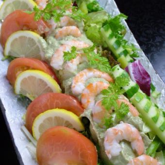 Crab miso salad / shrimp and avocado salad