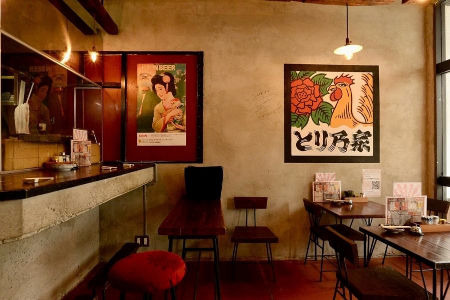 [Retro atmosphere inside the restaurant] The hideaway-like atmosphere is popular! Counter seats are also available, so even if you're alone, you can drop in ★ Happy hour is held every day from 6pm to 7pm ◎