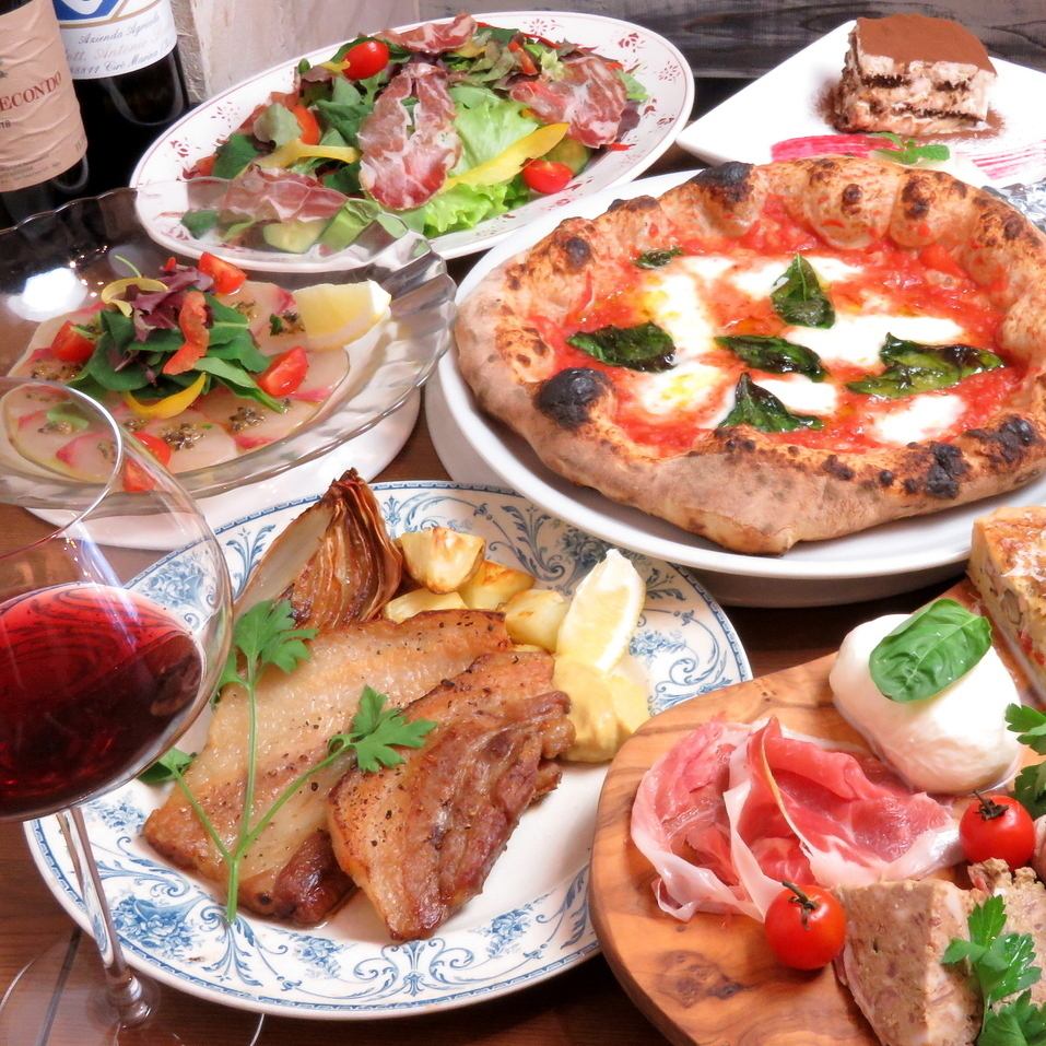 5000円台で飲み放題付！石窯ピザとワインを囲む至福の宴