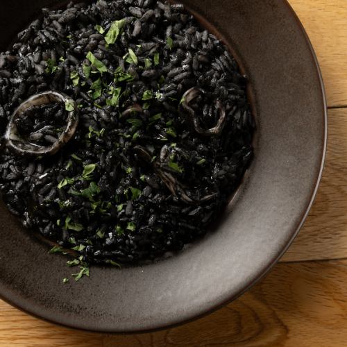 Squid ink risotto