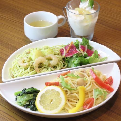 【2色パスタ】一度で二度のパスタの味わいが楽しめる♪