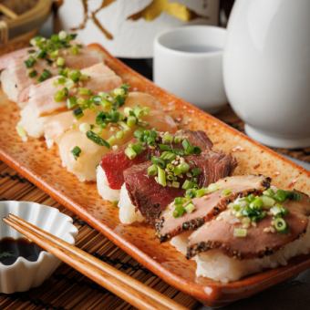 [3 hours all-you-can-drink] All-you-can-eat special meat sushi, charcoal grilled yakitori, local chicken, and more, all 8 dishes at "Hana" 4680 yen ⇒ 3800 yen