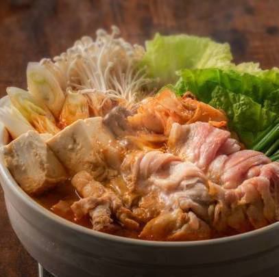 송년회 플랜!【2시간 음료 무제한 4,700엔】매운맛과 맛에 대만족♪마지 김치 냄비 코스