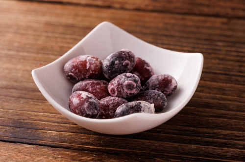 Bite-sized frozen grapes