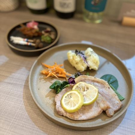 【90分飲み放題付】無農薬野菜と豚肉料理が楽しめる♪全6品付★スタンダードコース8,250円(税込)
