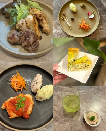 【90分飲み放題付】無農薬野菜と鶏肉料理が愉しめる♪全6品付★カジュアルコース6600円(税込)