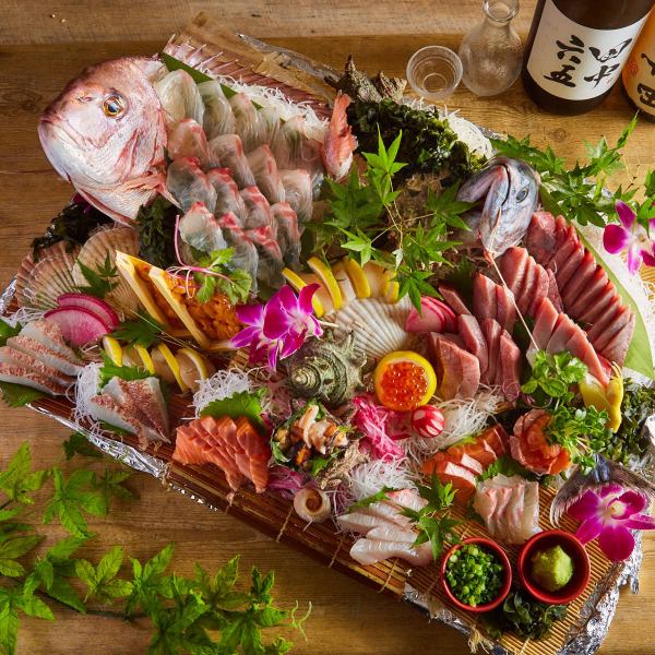 產地直接送來的海鮮料理很多♪人氣魷魚的生魚片★新鮮、香甜、鬆脆的口感♪