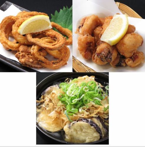 Deep-fried octopus / deep-fried squid / deep-fried eggplant scissors / deep-fried chicken fillet cheese