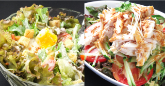 Hot ball Caesar salad / Bon bon chicken salad
