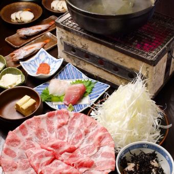 [如果您想享受豬肉涮鍋以外的奢華體驗！]三地屋主廚搭配套餐/7,300日元