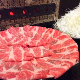 【돼지 샤브의 고기 1.5인분으로 만족!】샤브샤브의 고기 증량 코스/7100엔