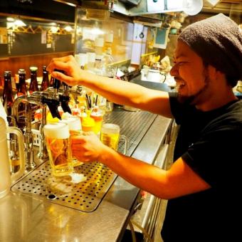 【土曜日限定】閉店まで飲み放題（税込み2490円）最大6時間　L.O22時