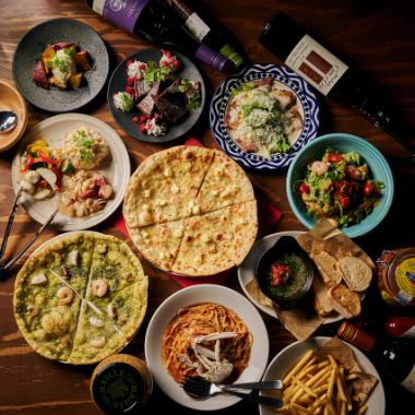 【女子会コース】150分飲み放題！前菜3種盛り合わせや季節のアヒージョ、ピザなど全11品★3500円