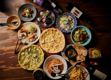 【女子会コース】150分飲み放題!前菜3種盛り合わせや季節のアヒージョ、ピザなど全11品★3500円